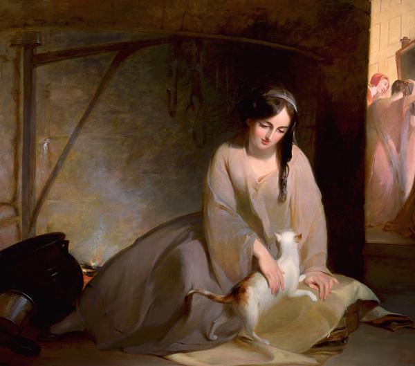 Thomas Sully Cinderella at the Kitchen Fire oil painting picture